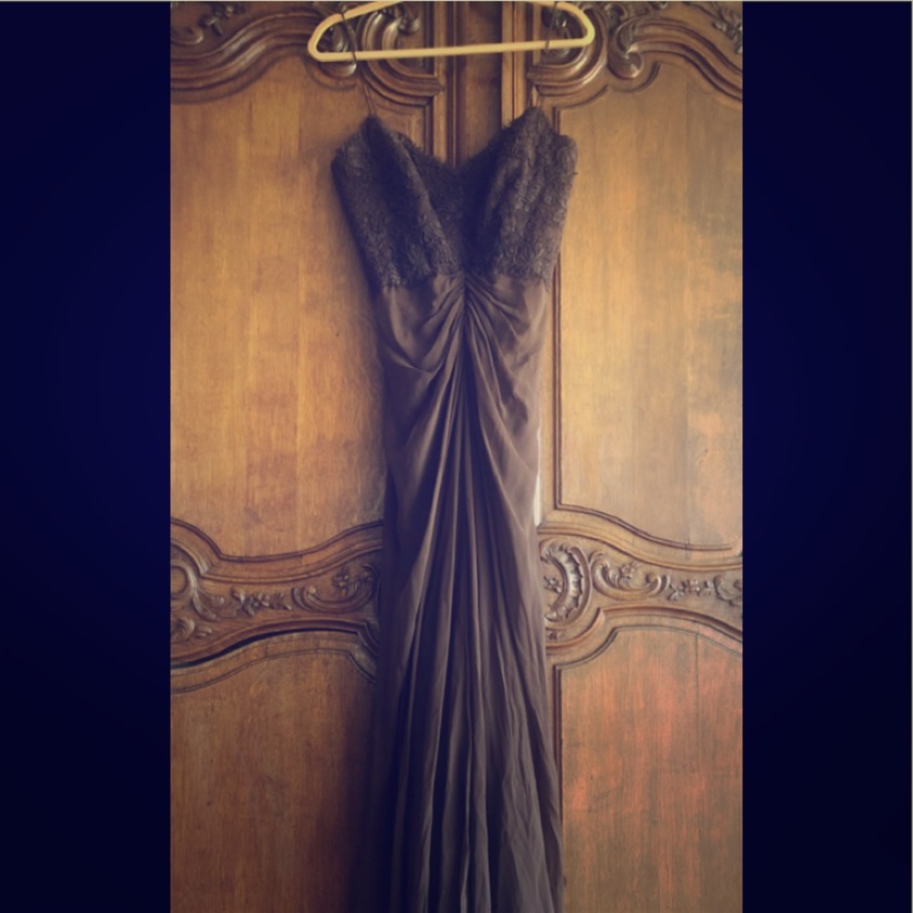 Monique Lhuillier
Chocolate Brown Gown  with Lace